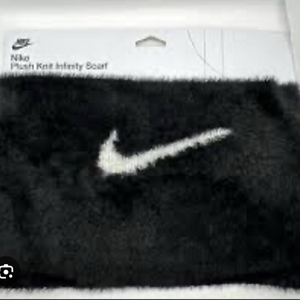 Nike Black Plush Knit Infinity Scarf